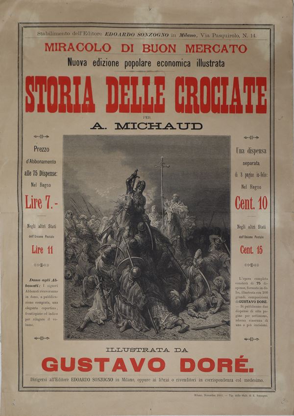 Gustave Dor&#233; - Manifesto pubblicitario Storia delle Crociate