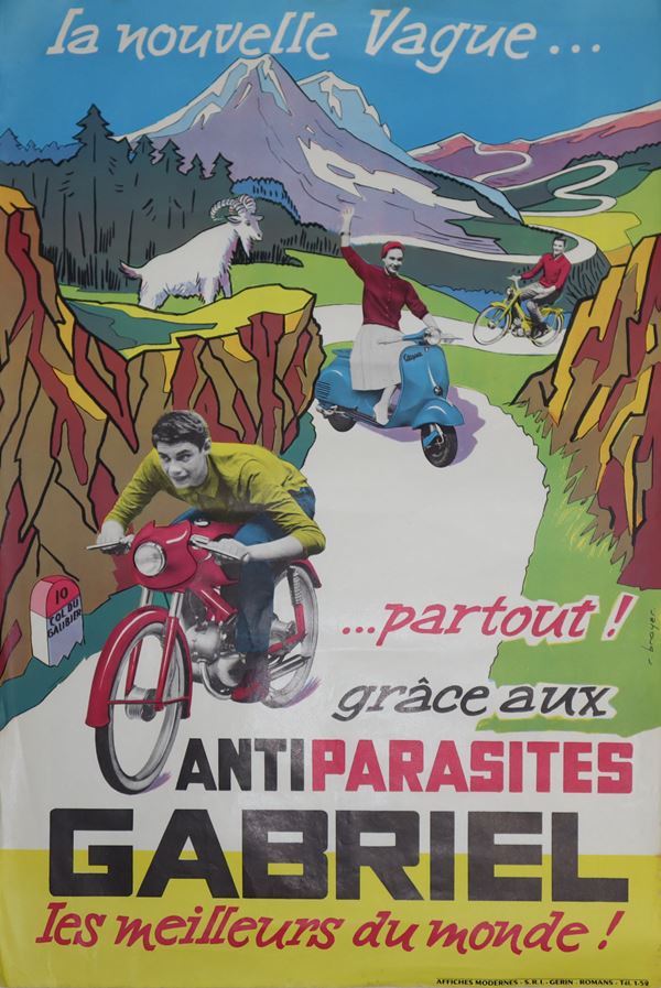 Manifesto pubblicitario francese "Gabriel " Vespa Piaggio