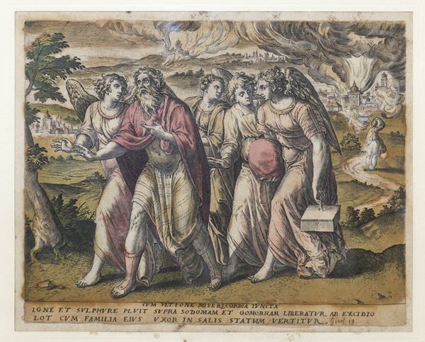 Gerard de Jode - Coppia di incisioni a sfondo biblico
