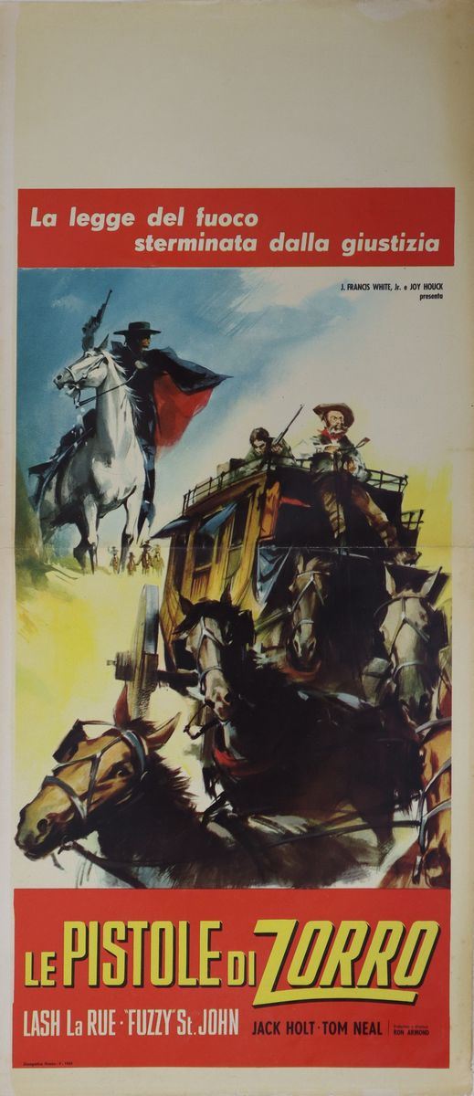 Locandina cinema ''Le pistole di Zorro''