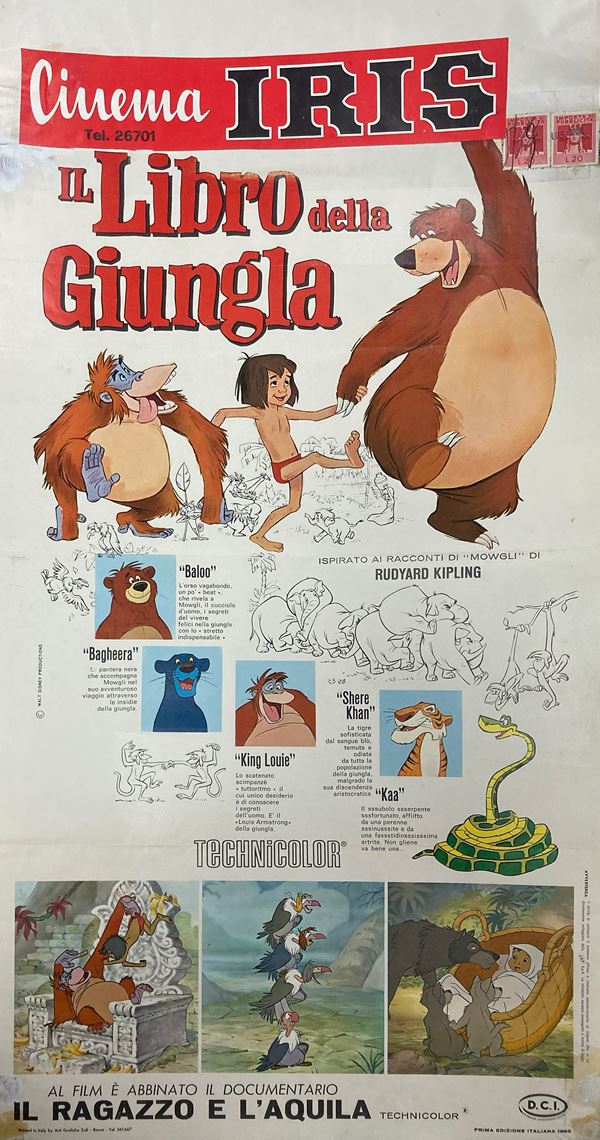 Cinema poster `` The Jungle Book ''  (1968)  - Auction Vintage movie posters - Casa d'aste La Rosa