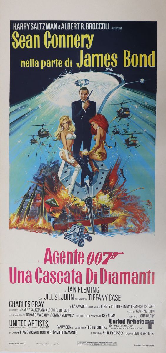 Locandina film ''Agente 007 Una cascata di diamanti''