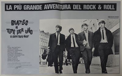 Fotobusta ''i Beatles in Tutti per uno a Hard Day's Night''