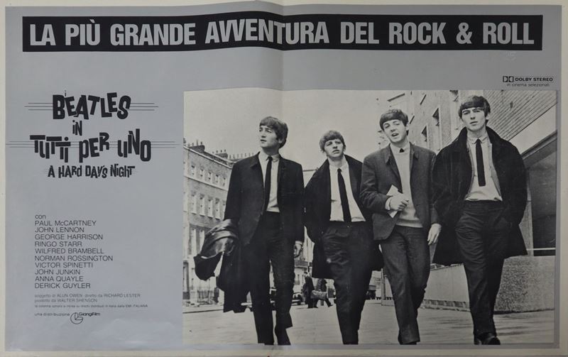 Fotobusta ''i Beatles in Tutti per uno a Hard Day's Night''