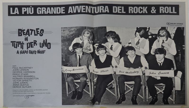 Fotobusta ''I Beatles in tutti per uno a hard day's night''