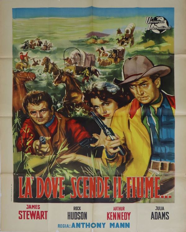 Manifesto cinema due fogli ''La' dove scende il fiume...''