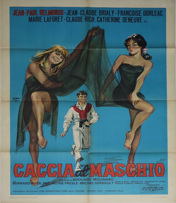 Arnaldo  Putzu - Manifesto cinema due fogli ''Caccia al maschio''
