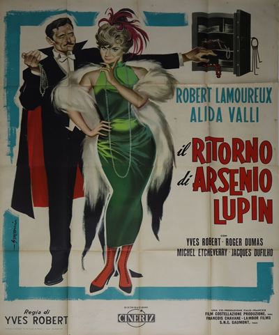 Manifesto Cinema Quattro Fogli '''il Ritorno di Arsenio Lupin''