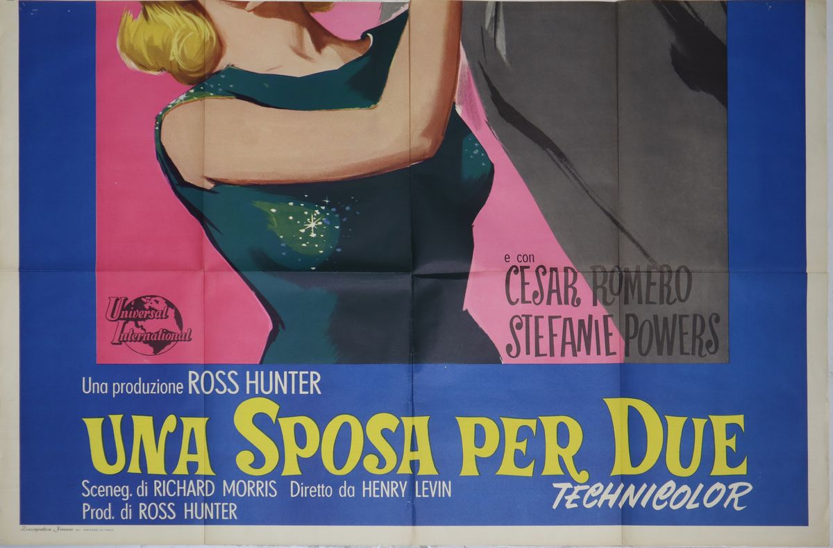 Silvano Campeggi Detto ''nano'' - Manifesto Cinema Quattro Fogli '''una Sposa per Due''