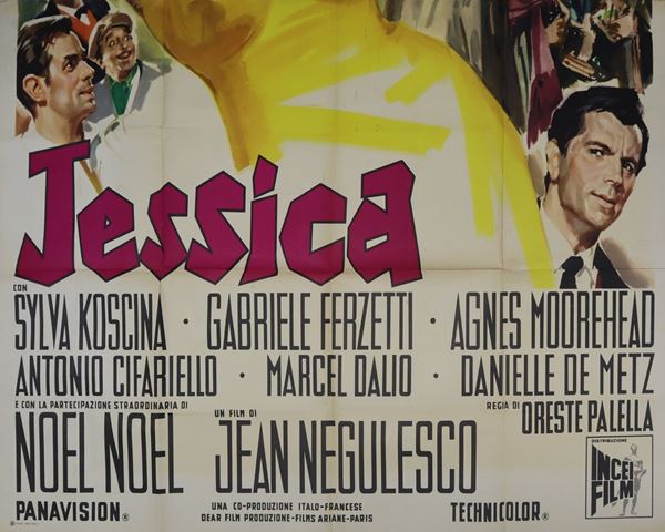 Enrico De Seta Manifesto cinema quattro fogli '''Jessica'' (1961