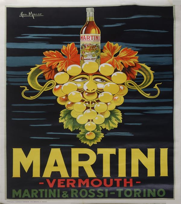 Manifesto pubblicitario Vermouth Martini  (1960)  - Asta Pop-Culture, Pubblicità e Locandine cinematografiche - Casa d'aste La Rosa