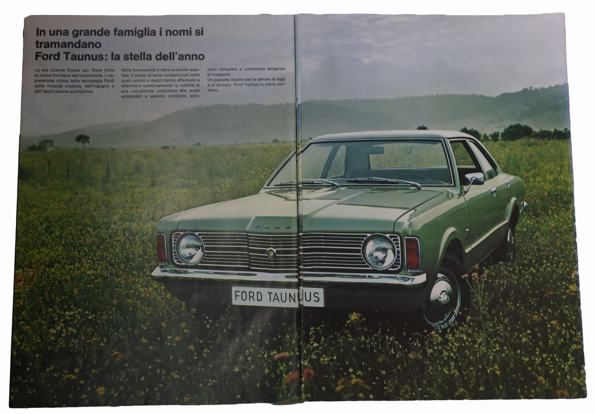 Raro Depliant Verticale Ford Taunus