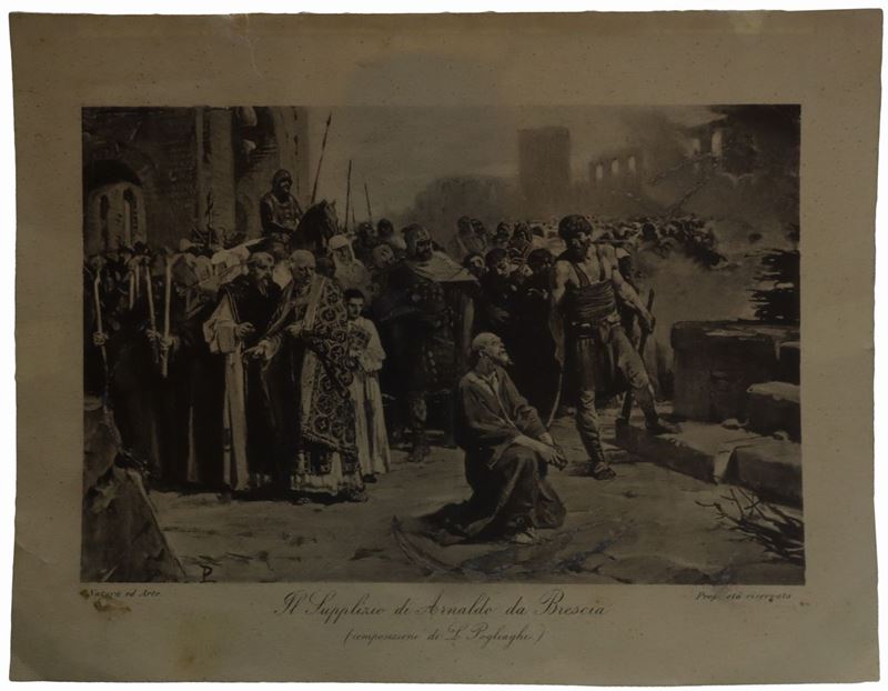 Fotobusta Cinema Muto ''il Supplizio di Arnaldo da Brescia''