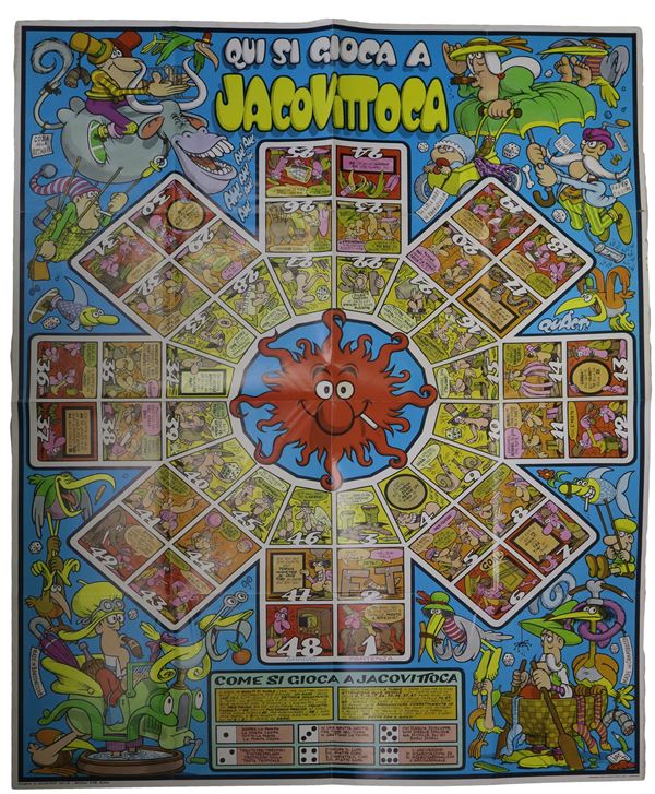 Poster '' Here we play Jacovittoca ''  (70's)  - Auction Pubblicità, giocattoli e Locandine cinematografiche - Casa d'aste La Rosa