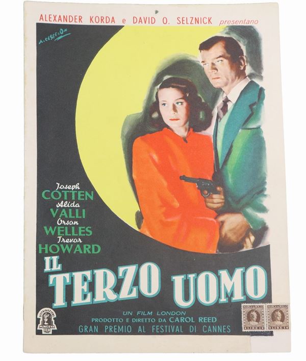 Angelo Cesselon - Fotobusta disegnata ''Il terzo uomo''