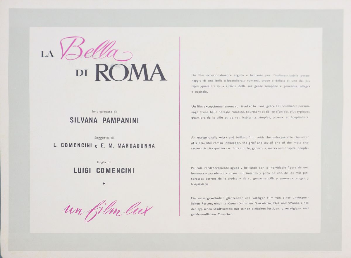 Acerbo Manfredo - Locandina Disegnata ''la Bella di Roma''