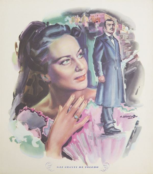 Angelo Cesselon - Poster drawn &#39;&#39;The Lovers of Toledo&#39;&#39;