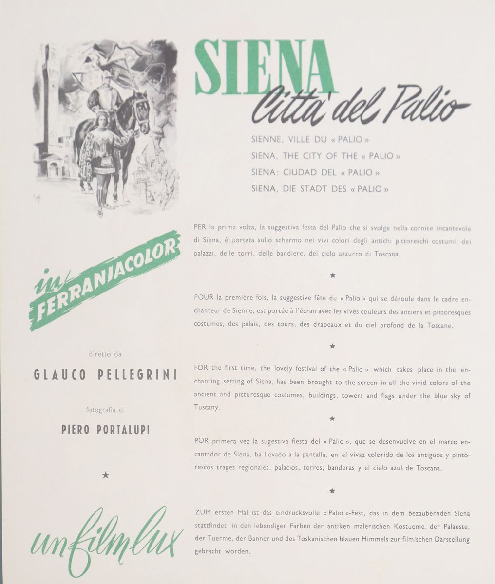 Carlo Antonio Longi - Locandina Disegnata Siena Città del Palio