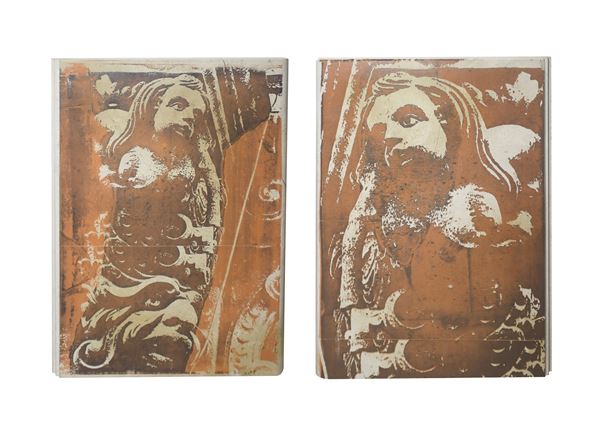 Laura  D'Andrea Petrantoni - N. 2 Mixed technique engravings on travertine
