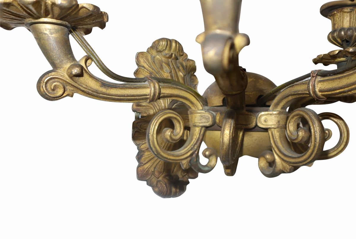 Coppia di applique in ottone dorato