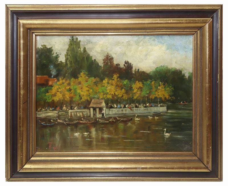 Franz Skarbina - Paesaggio con Lago