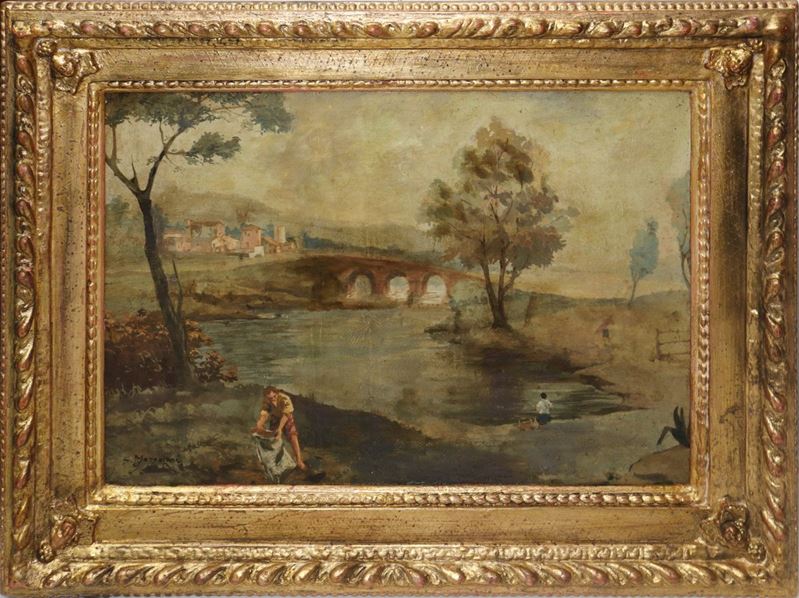 Giuseppe Mazzolani - Paesaggio con Figure