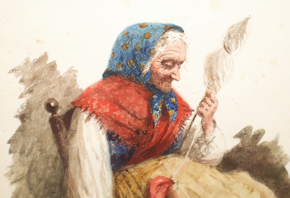 Giuseppe Canella - Coppia di Dipinti Raffiguranti Anziani