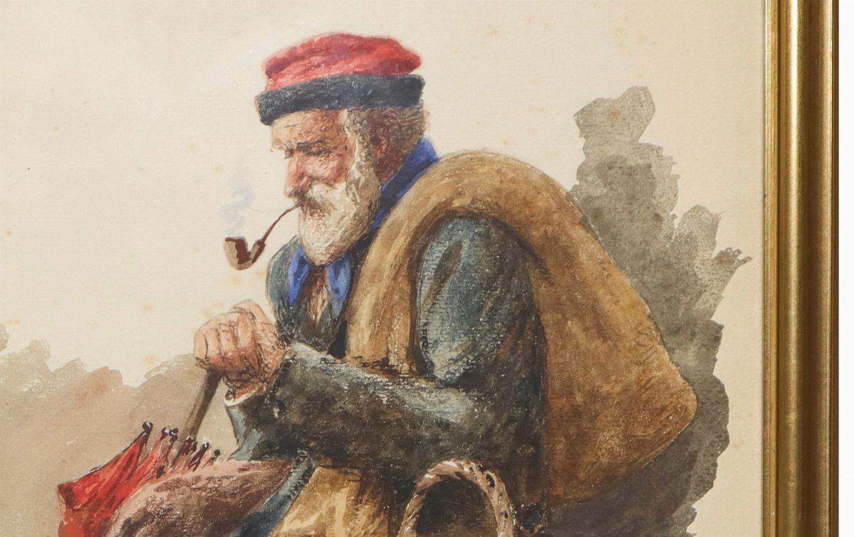 Giuseppe Canella - Coppia di Dipinti Raffiguranti Anziani