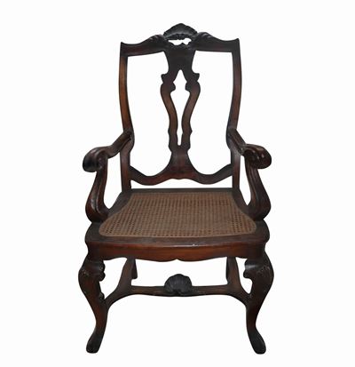 Poltrona in Legno di Noce Luigi XV