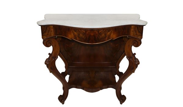 Console in radica di noce