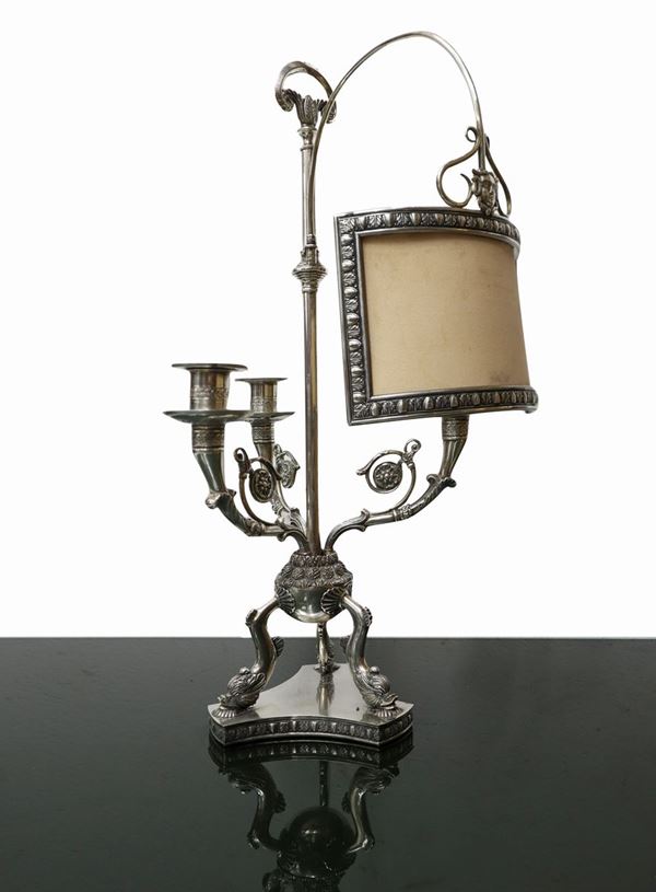 3 lights silver chandelier