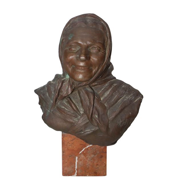 Antonio Ugo - Old woman with handkerchief on her head