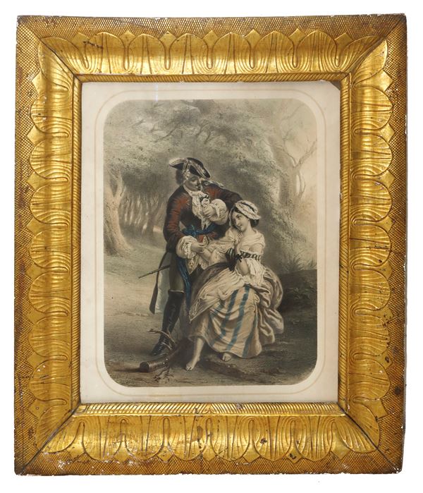 Frame with leaf gilded wood print