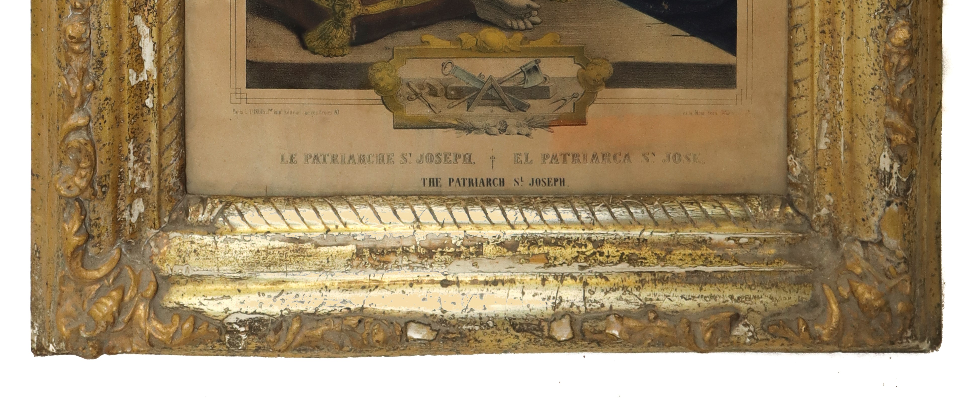 Cornice in Legno Dorato a Foglia, Argento e Mistura