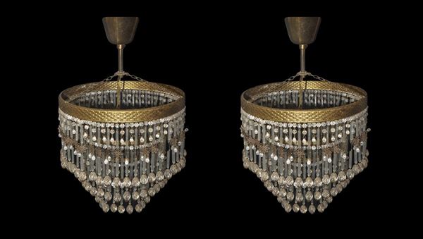 Coppia piccoli lampadari monoluce Liberty