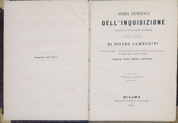 Pietro Tamburini - Storia generale dell'Inquisizione