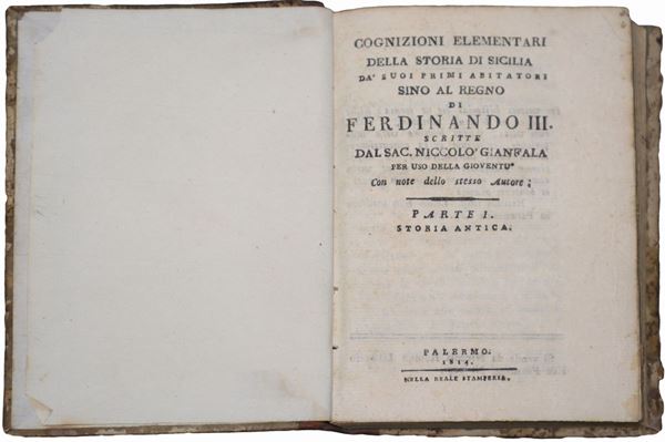 Niccol&#242; Gianfala - Cognizioni elementari della storia di Sicilia