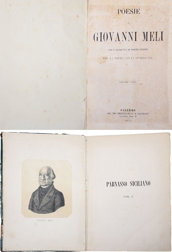 Giovanni Meli - Coppia libri Poesie di Giovanni Meli
