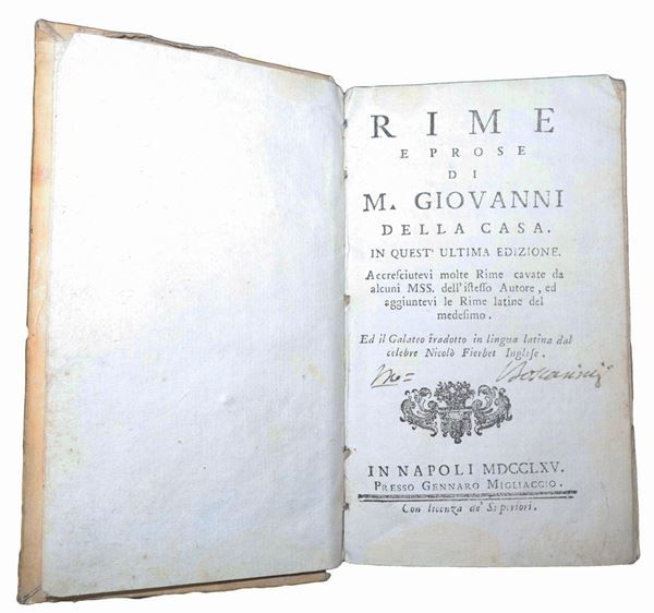 Giovanni  Della Casa - Rime e prose di M.Giovanni della Casa