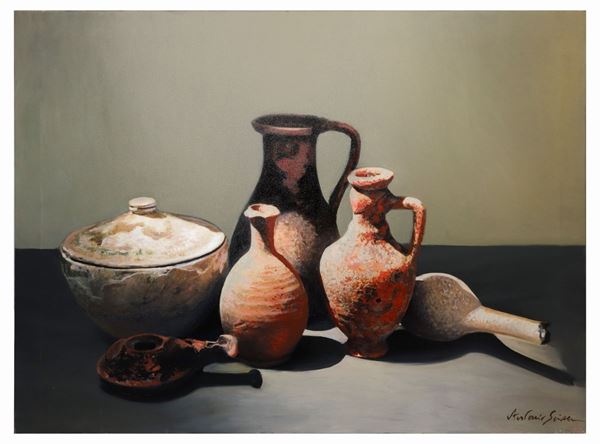 Antonio Sciacca - Still life of terracotta vases