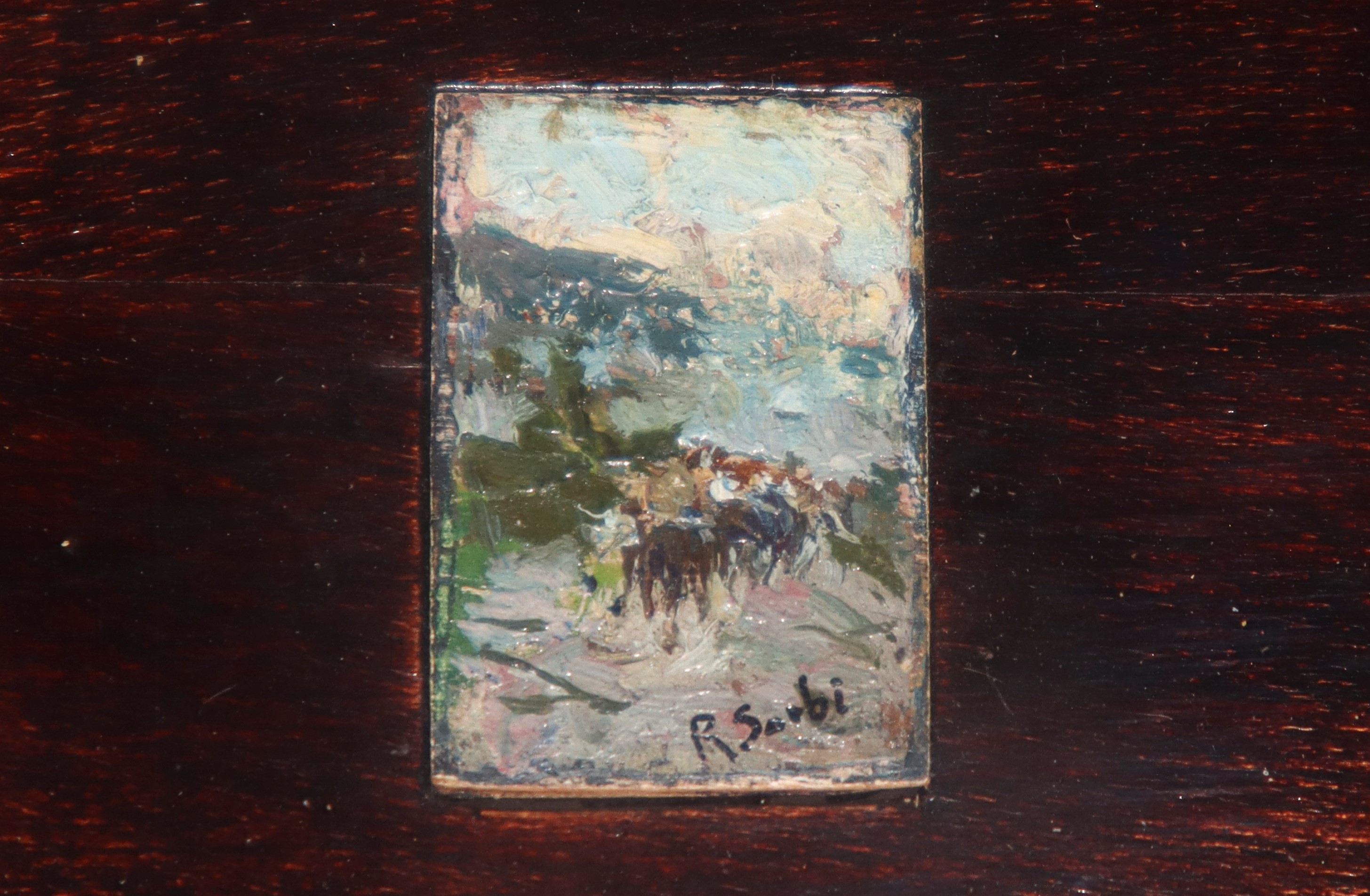 Raffaello Sorbi - 3 Miniature Raffiguranti Uomini a Cavallo
