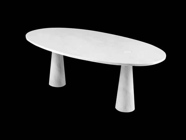 Angelo Mangiarotti per Skipper Italia - Table from the Eros series in Carrara marble