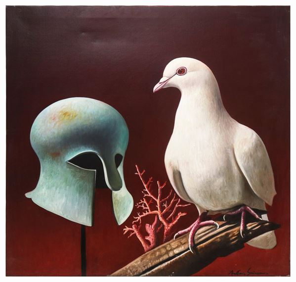 Antonio Sciacca - Dove, helmet and coral