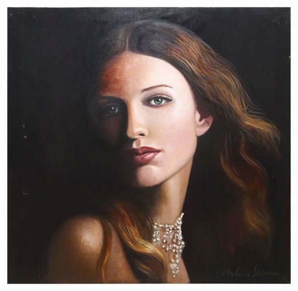 Antonio Sciacca - Viso di donna con collana