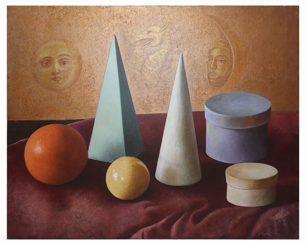 Antonio Sciacca - Figure geometriche con sole e luna