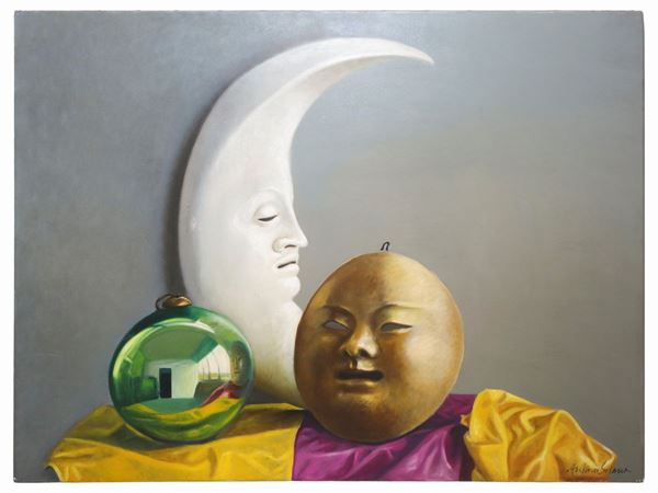 Antonio Sciacca - Luna bianca con sfere