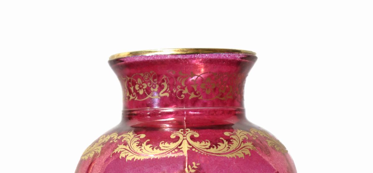 Coppia di vasi in vetro