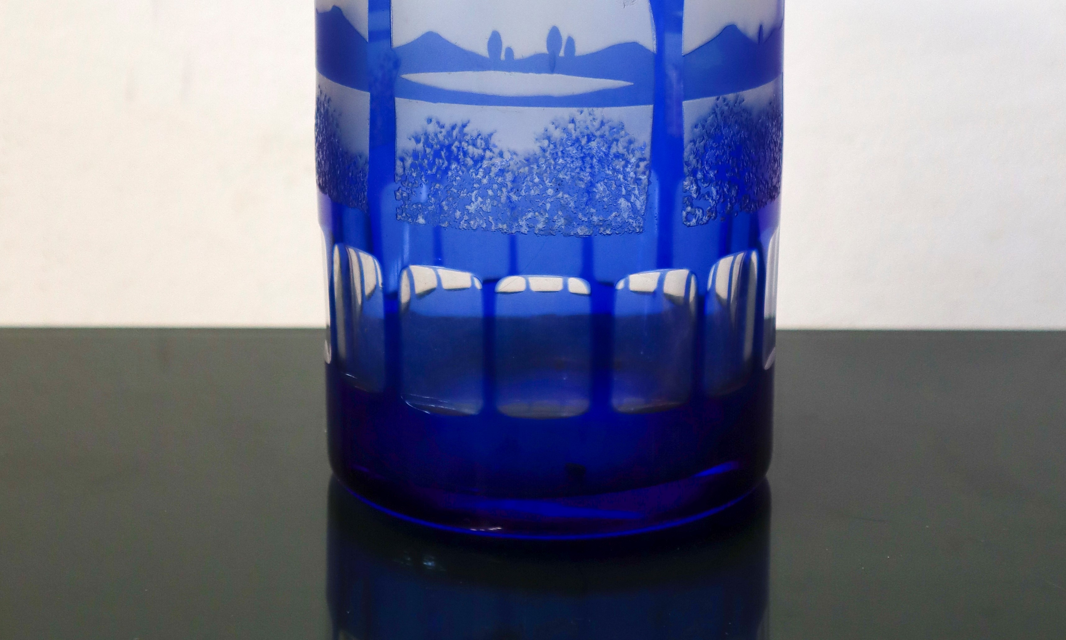 Vaso decò in vetro Bohemian