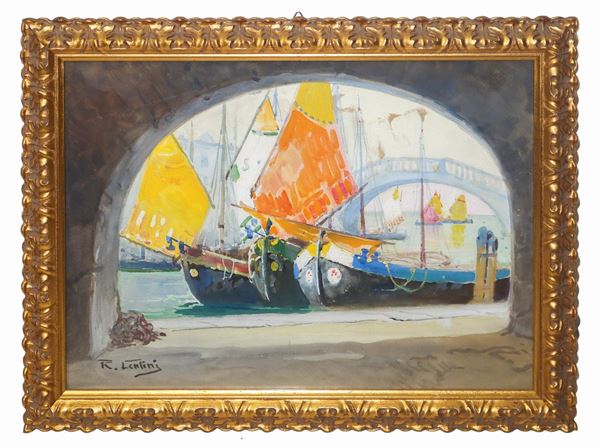 Rocco Lentini - Stage sketch for Goldoni's opera "Baruffe chiozzotte"