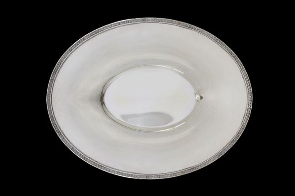 Piatto portadolci ovale in argento